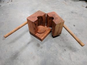 Wooden glassblowing mold